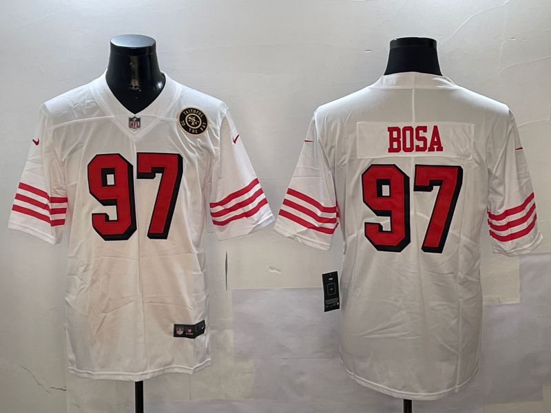Men San Francisco 49ers #97 Bosa White Throwback 2024 Nike Limited NFL Jersey style 01042->san francisco 49ers->NFL Jersey